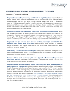 Briefing: Nurse staffing levels and quality and outcomes of care