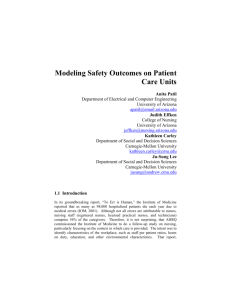 Modeling Safety Outcomes on Patient Care Units