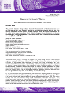 Disturbing the Sounds of Silence - Health and Disability Commissioner