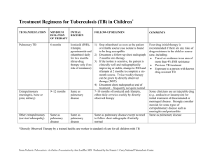 Treatment Regimens for Tuberculosis (TB) in Children*