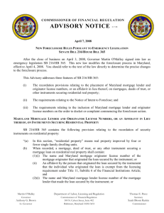 Advisory - Maryland Department of Labor, Licensing and Regulation
