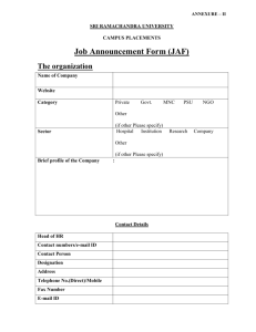 Job Announcement Form - Sri Ramachandra University