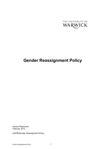 Gender Reassignment Policy