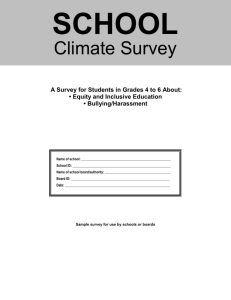 School Climate Survey For Students in Grades 4