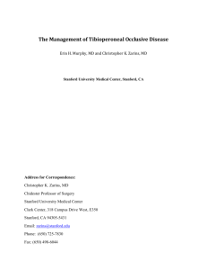 The Management of Tibioperoneal Occlusive