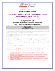 PEDIATRIC GRAND ROUNDS - MD Anderson Cancer Center