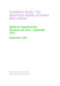 Qualitative Study: The placement stability of looked after children