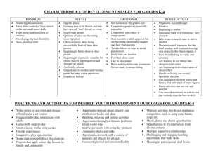 characteristics of development stages for grades k-4