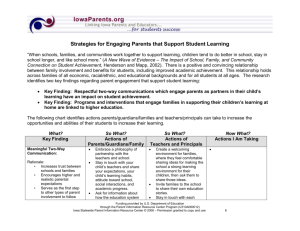 Strategies for Engaging Parents that Support Student