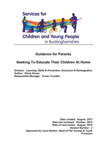 Guidance for Parents - Buckinghamshire County Council