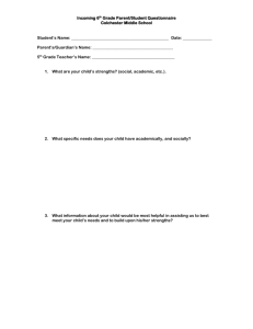 Incoming 6th Grade Parent/Student Questionnaire