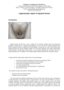 Laparoscopic repair of inguinal hernia