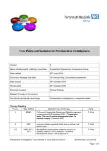 Preoperative Investigations Policy