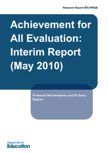 Achievement for All evaluation: interim report