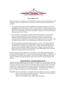 Curricular Overview - Lafayette Christian School