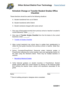 Schedule Change or Transfer Student Grades Checklist