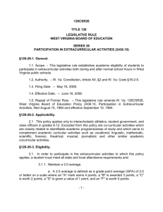 VDE - Policy 2436.10 - Participation in extracurricular activities