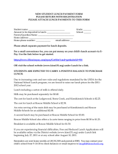 NEW STUDENT LUNCH PAYMENT FORM