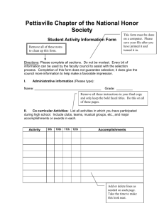 NHS Student Activity Form - Pettisville Local Schools