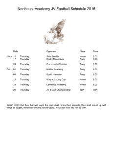 Northeast Academy JV Football Schedule 2015 Date Opponent