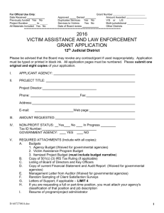 2016 VALE Funds Application - Office of the District Attorney