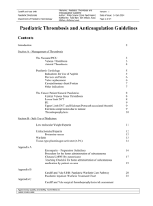 Paediatric Thrombosis and Anticoagulation Guidelines