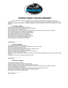 student/parent/teacher agreement - Pleasant Knoll Elementary School