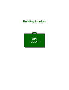 Building Leaders Introduction
