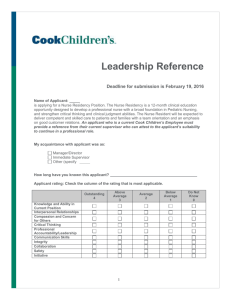 Cook Children`s Employee Leadership Reference Letter