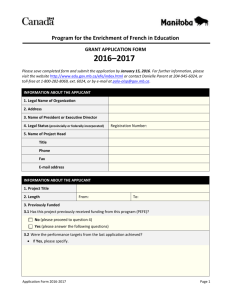 Application Form - Education and Advanced Learning