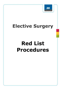Elective Surgery red list procedures