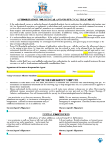 Authorization for Medical and/or Surgical Treatment