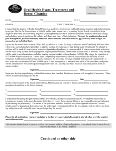 Dental Consent Form and Financial Agreement