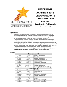 Thursday, June 11 - Phi Kappa Tau Fraternity