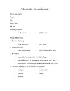 Per-Rectal Bleeding – Assessment Questionnaire