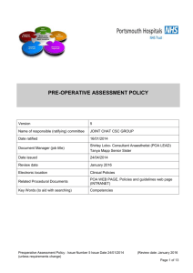 Preoperative Assessment Policy