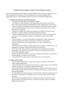The Role of the Student Achievement Manager (Curriculum