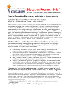 Special Education Placement and Costs in Massachusetts