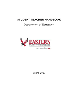 Student Teacher Handbook - Eastern Washington University