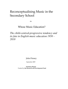 "Reconceptualising Music in the Secondary School"
