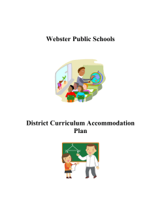 What is a District Curriculum Accommodation Plan