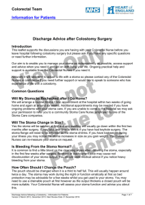 Discharge Advice after Colostomy Surgery