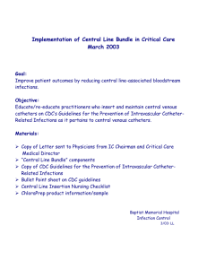 Central Line Bundle Packet - Tennessee Center for Patient Safety