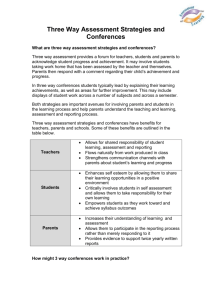 Three Way Assessment Strategies and Conferences