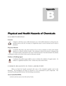 Physical And Health Hazards Of Chemicals
