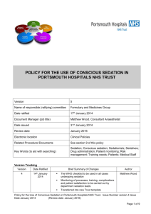 Conscious Sedation Policy - Portsmouth Hospitals Trust