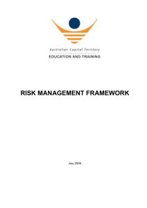 Risk Management Framework - Education and Training Directorate