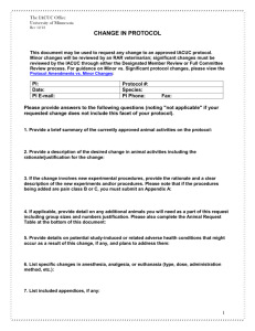 Change in Protocol Form – Minor and Significant