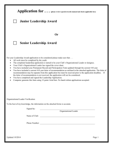 Junior & Senior Leadership Application