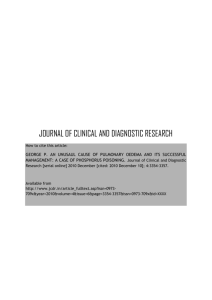 JOURNAL OF CLINICAL AND DIAGNOSTIC RESEARCH